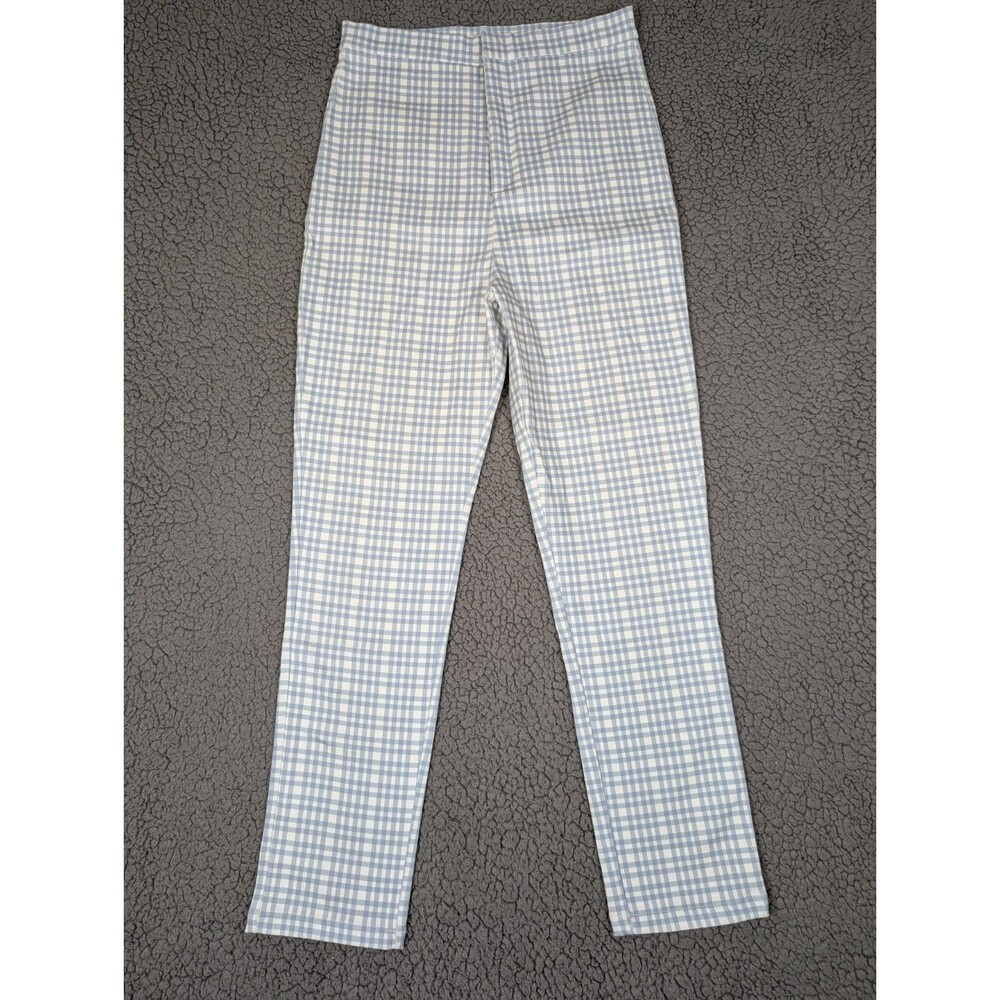 Toby Heart Ginger Women Gingham Check Blue Cropped Pants Size Small Boho